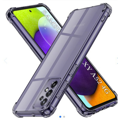 Husa Techsuit Shockproof Clear Silicone pentru Samsung Galaxy A52 4G, Galaxy A52 5G si Galaxy A52s 5G, Smoke Black