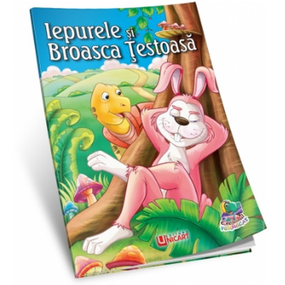 Iepurele si broasca testoasa. Carte de colorat