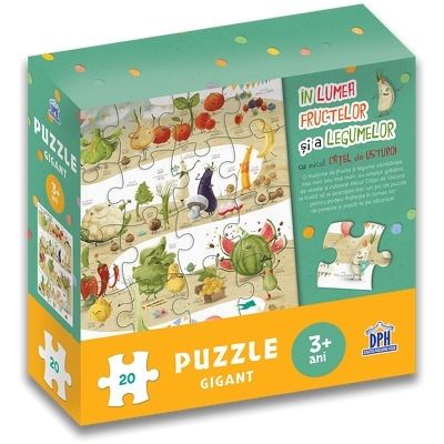 In lumea fructelor si a legumelor cu micul catel de usturoi - Puzzle gigant