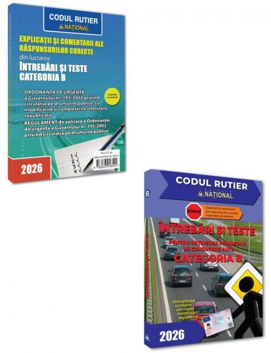 Intrebari si teste CATEGORIA B editia 2026, pentru obtinerea permisului auto