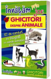 Invatam prin joc - Ghicitori despre animale (27 de carduri cu fotografii cu animale domestice si salbatice)