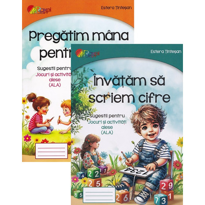 Invatam sa scriem cifre si Pregatim mana pentru scris - Set de 2 carti
