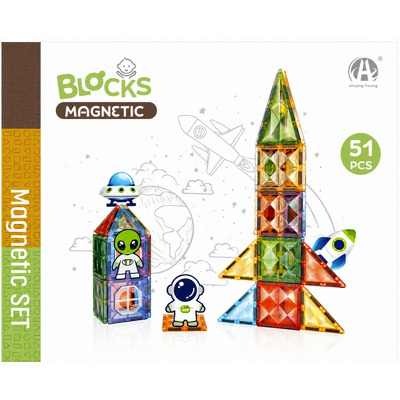Joc magnetic Diamond - In spatiu 51 piese (7.5 cm)