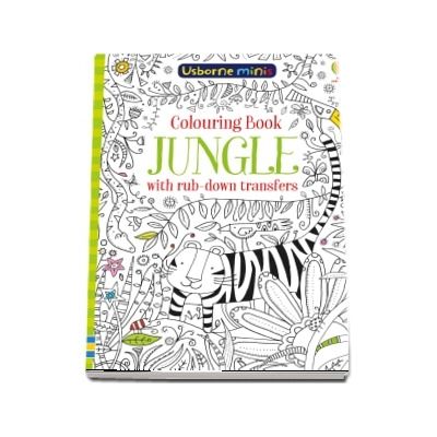 Jungle colouring book with rub-down transfers