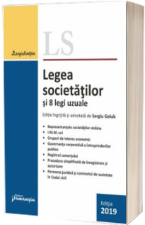 Legea societatilor si 8 legi uzuale. Actualizata 18 septembrie 2019
