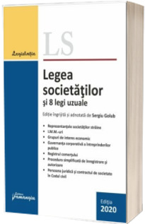 Legea societatilor si 8 legi uzuale. Actualizata 23 septembrie 2020