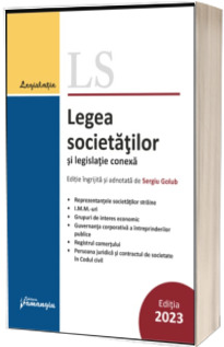Legea societatilor si legislatie conexa. Actualizata 10 septembrie 2023