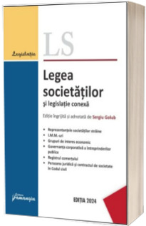 Legea societatilor si legislatie conexa. Actualizata 29 ianuarie 2024