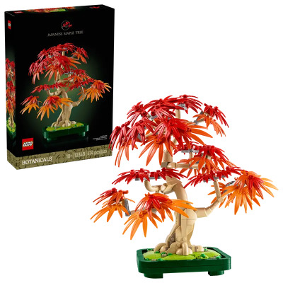 LEGO. Bonsai de artar japonez rosu - decor creativ pentru copii si colectionari