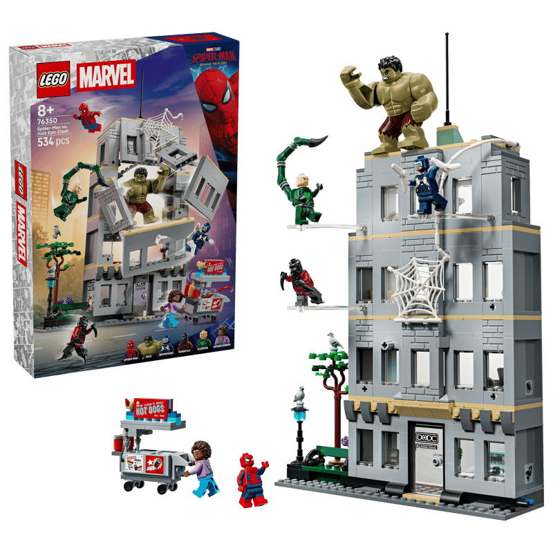 LEGO. Confruntarea memorabila dintre Omul-Paianjen si Hulk