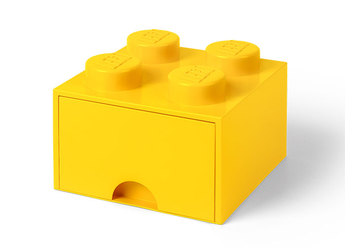 LEGO. Cutie depozitare 2x2 cu sertar galben