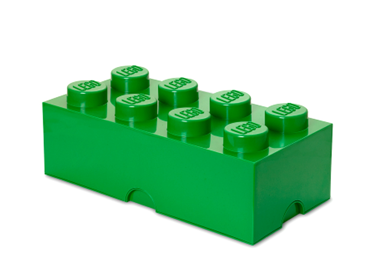 LEGO. Cutie depozitare 2x4 verde inchis