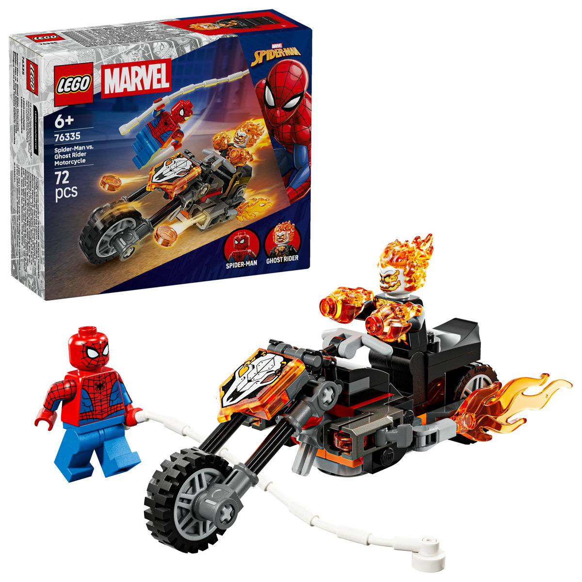 LEGO Marvel. Omul Paianjen vs Calaretul Fantoma pe motocicleta