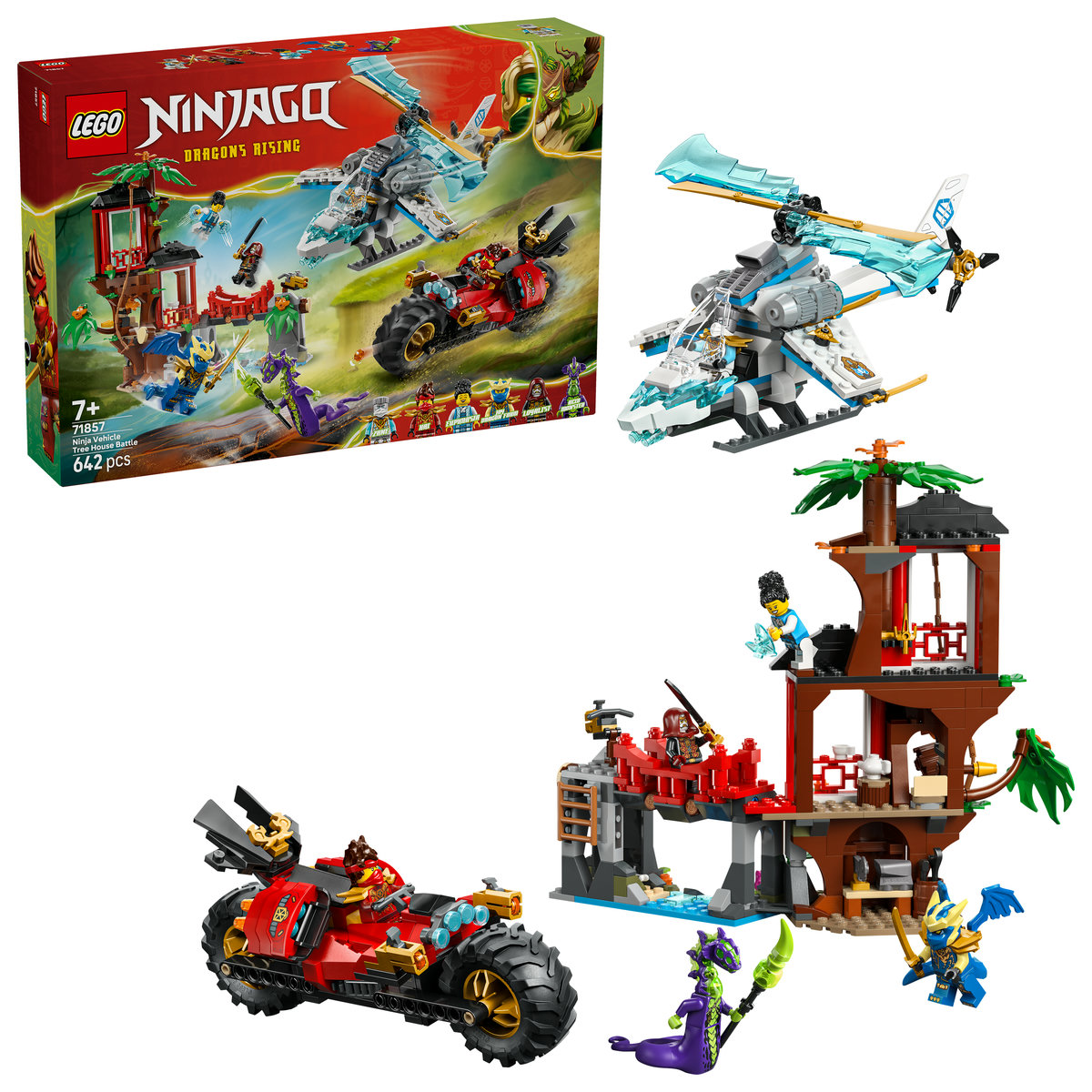 LEGO Ninjago. Lupta la casa din copac cu vehicule ninja