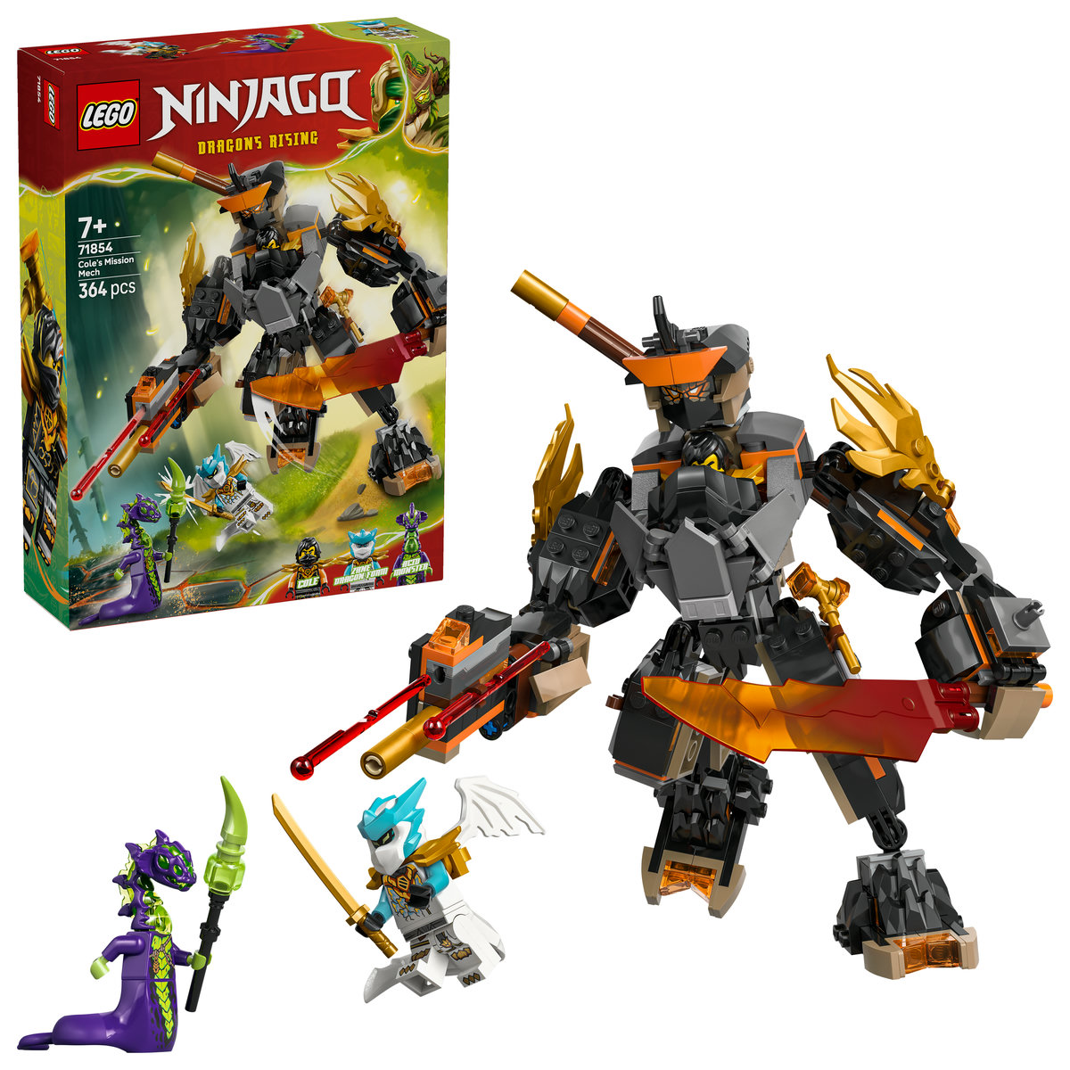 LEGO Ninjago. Robotul de misiune al lui Cole si dragonul Zane