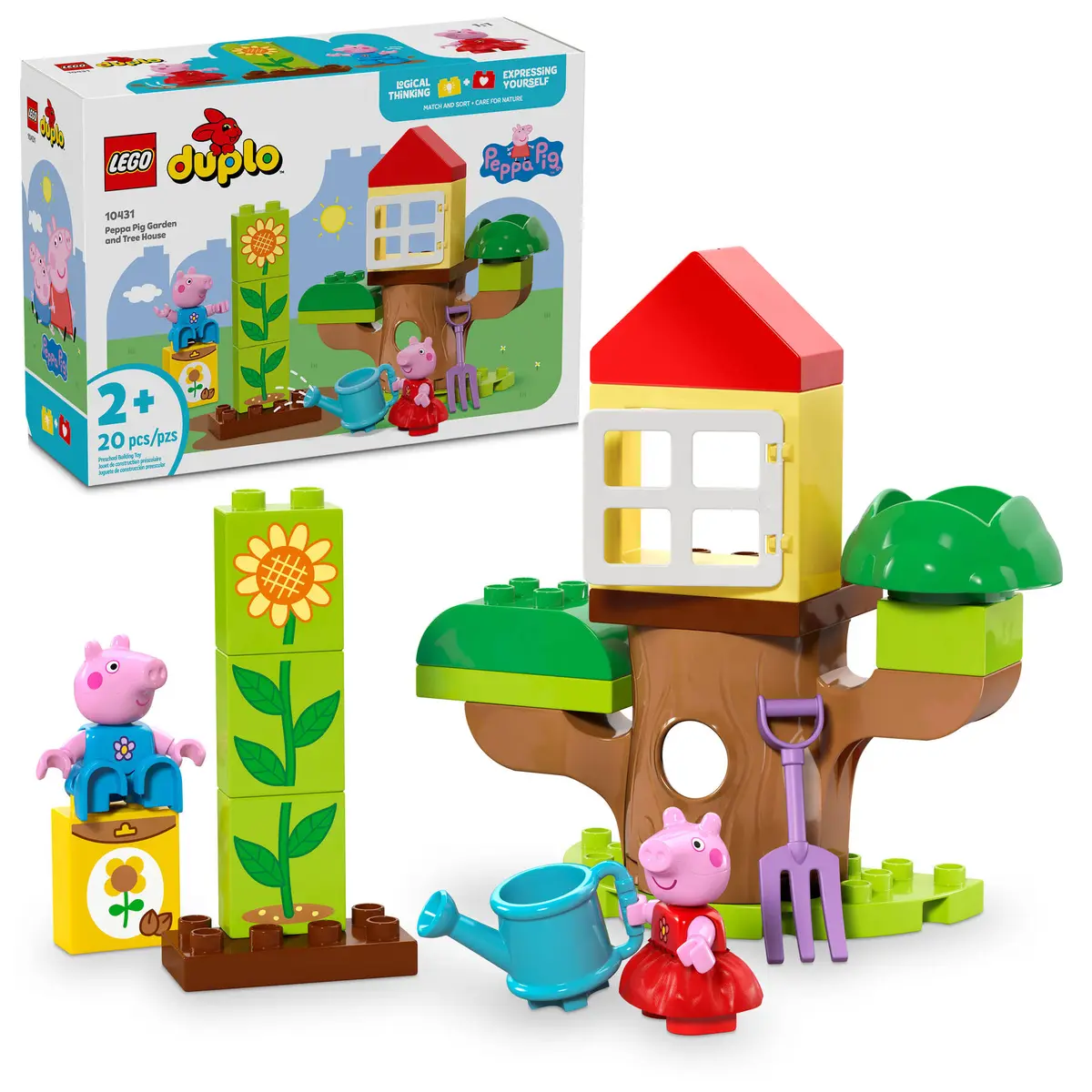 LEGO Peppa. Purcelusa Peppa in gradina si casa din copac