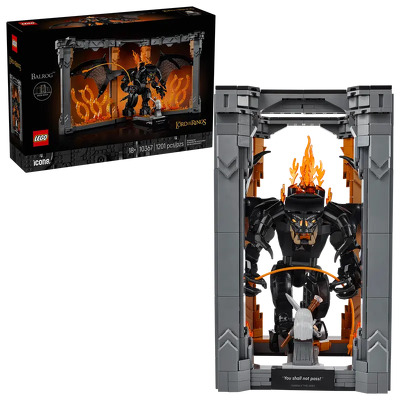 LEGO. Stapanul Inelelor diorama pentru biblioteca cu un Balrog - pentru fani si colectie