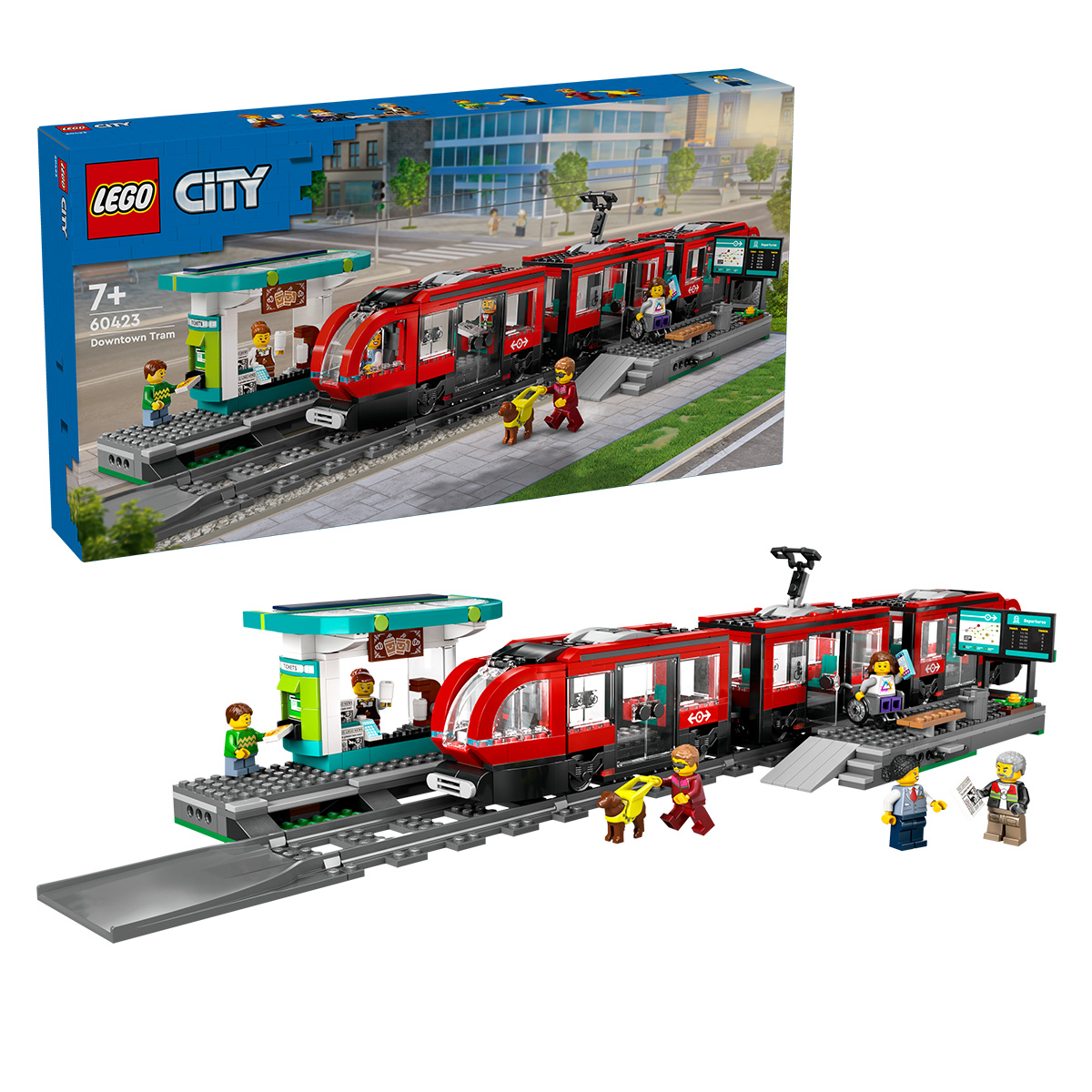 LEGO. Statie si tramvai in centrul orasului