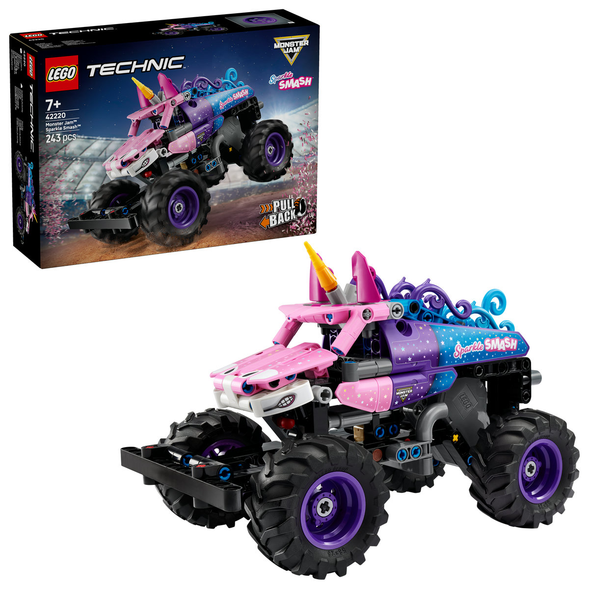 LEGO Technic. Monster Jam Sparkle Smash cu motor cu arc