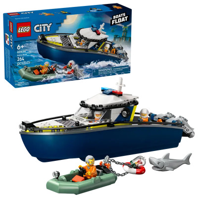 LEGO. Urmarire cu barca de politie - actiune pentru copii si fani