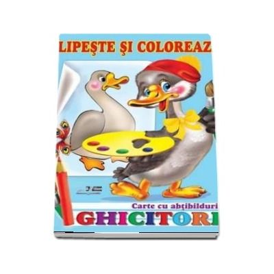 Lipeste si coloreaza. Ghicitori, volumul 2. Carte cu abtibilduri