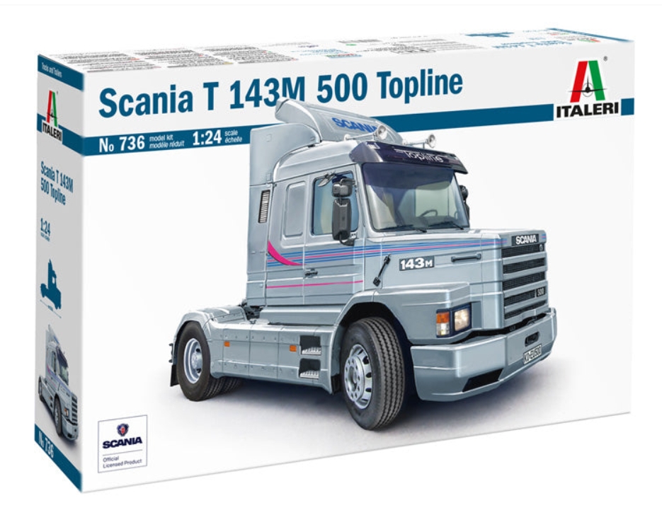 Macheta automodel de construit Camion si remorca Scania T143 M500 Topline