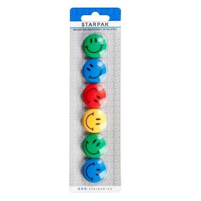 Magneti rotunzi Emoticon - diverse culori, 6buc/set