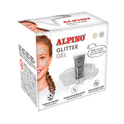 Make-up lichid, 14ml, ALPINO Glitter - argintiu