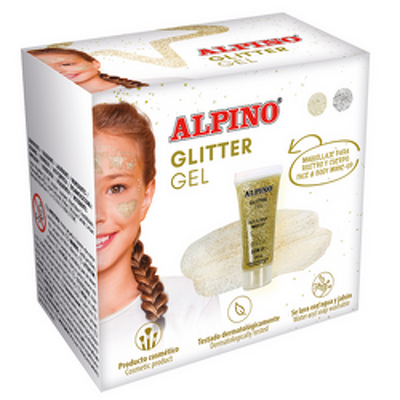 Make-up lichid, 14ml, ALPINO Glitter - auriu