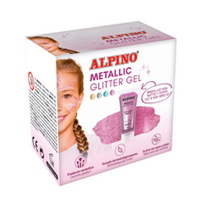 Make-up lichid, 14ml, ALPINO Metallic Glitter - roz