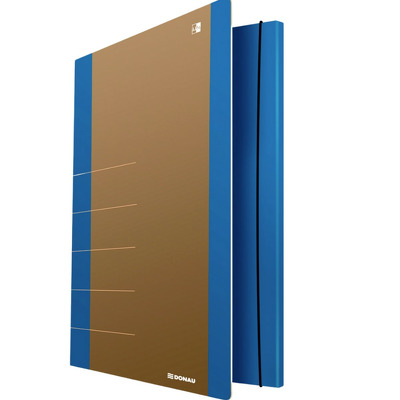Mapa din carton, cu elastic, 500gsm, 250 x 350mm, margine albastra