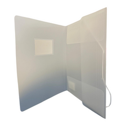 Mapa plastic cu elastic pe colturi, cu eticheta, 500 microni, Optima - transparent mat