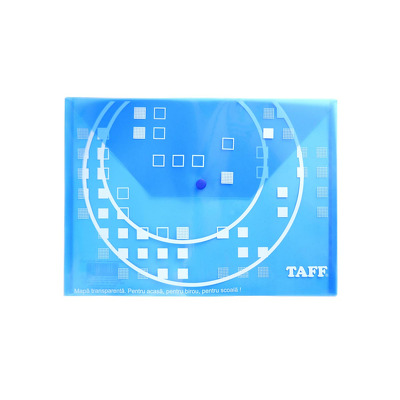 Mapa plastic Taff B4, plic cu buton, albastru, Arhi Design
