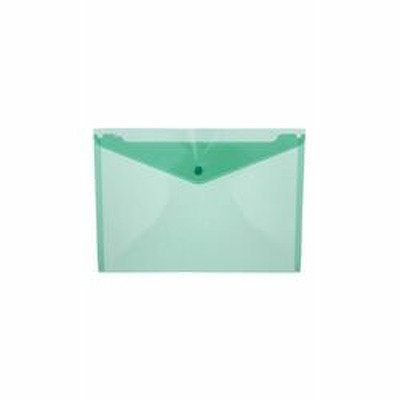 Mapa PP protectie documente A4 landscape, inchidere cu capsa, 10/set, Optima - verde transparent