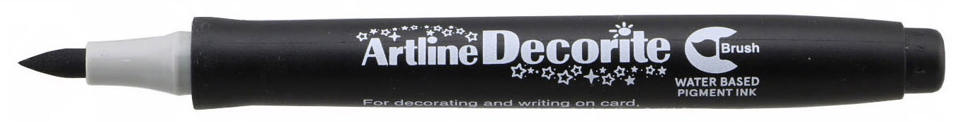 Marker Artline Decorite, varf flexibil (tip pensula) - negru