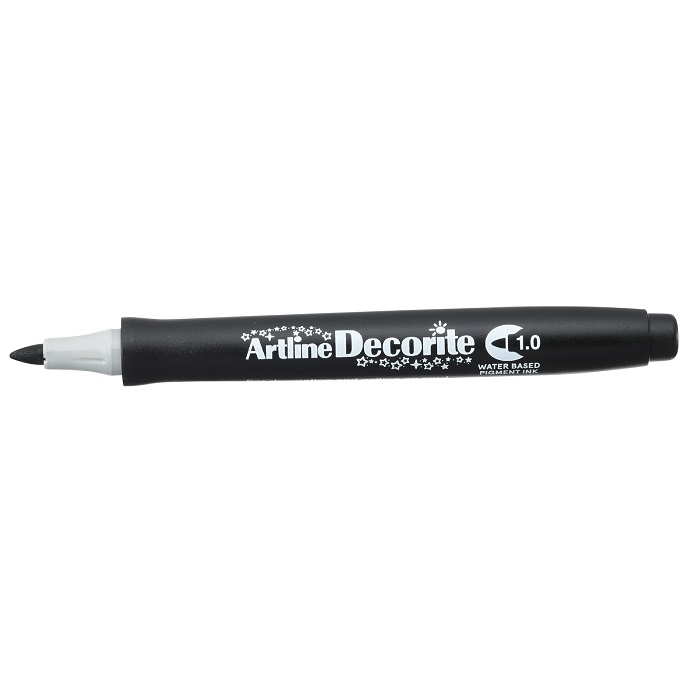 Marker Artline Decorite, varf rotund 1.0mm - negru