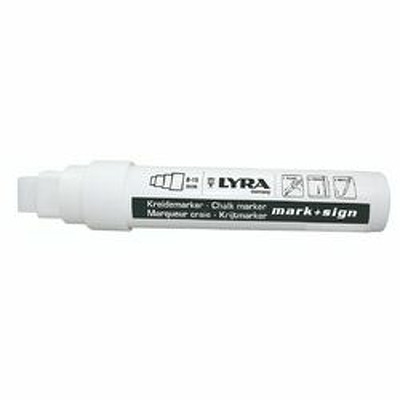 Marker cu creta, LYRA, pentru table de scris, varf 4-12mm - alb