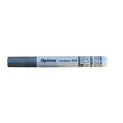 Marker cu vopsea Optima Paint 3710, varf rotund 4.5mm, grosime scriere 2-3mm - argintiu