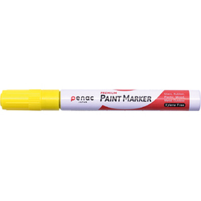 Marker cu vopsea Penac, rezistent la temperaturi inalte, varf rotund, grosime scriere 2-4mm - galben