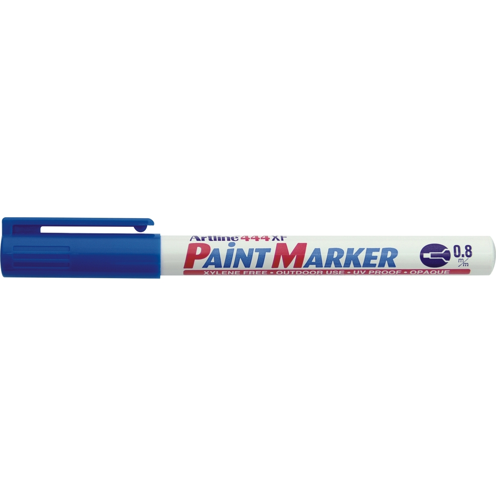 Marker cu vopsea varf rotund 0.8mm - albastru 444XF, corp metalic