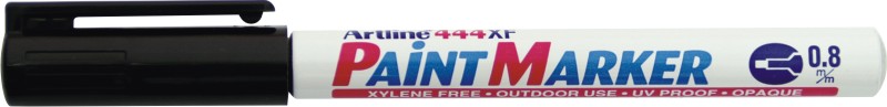 Marker cu vopsea varf rotund 0.8mm - negru 444XF, corp metalic
