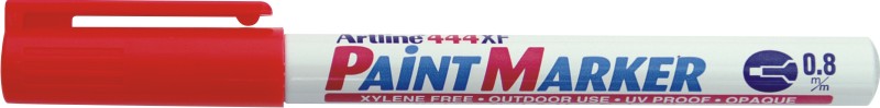 Marker cu vopsea varf rotund 0.8mm - rosu 444XF corp metalic