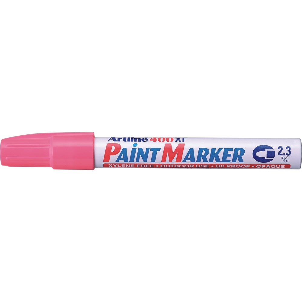 Marker cu vopsea varf rotund 2.3mm - roz 400XF, corp metalic