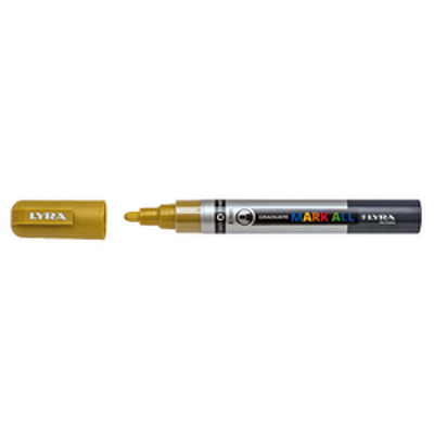 Marker LYRA Graduate Mark All, pe baza de apa, varf 2mm, pentru orice suprafata - auriu