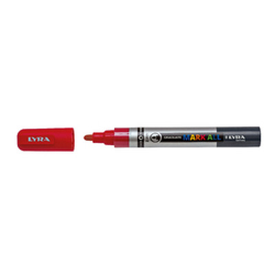 Marker LYRA Graduate Mark All, pe baza de apa, varf 2mm, pentru orice suprafata - rosu