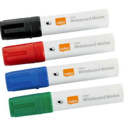 Marker NOBO, pentru table si flipcharturi, varf 5-12 mm, Jumbo, 4 buc/cutie, diverse culori
