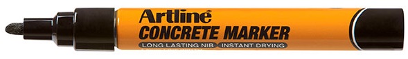 Marker pentru beton, corp plastic varf rotund 1.5mm - negru