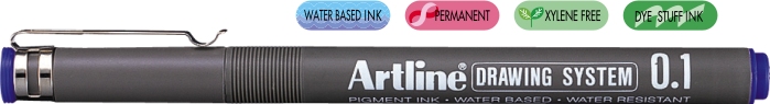 Marker pentru desen tehnic, varf fetru 0.1mm - albastru