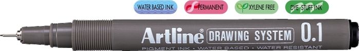 Marker pentru desen tehnic, varf fetru 0.1mm - negru