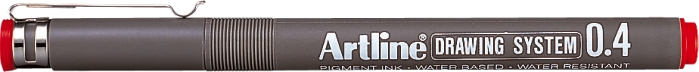 Marker pentru desen tehnic, varf fetru 0.4mm - rosu